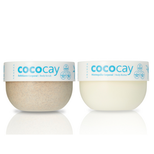 Exfoliante corporal + body butter aroma a coco