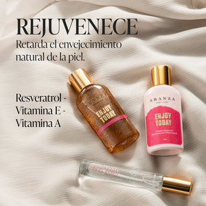 Box rutina completa aroma frutos rojos travel size + neceser rosado