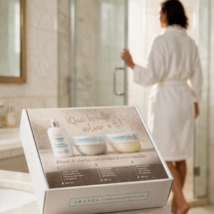 Ritual  jabón humectante 240 ml + exfoliante 200gr + mantequilla 200 gr aroma coco vainilla +luffa de obsequio