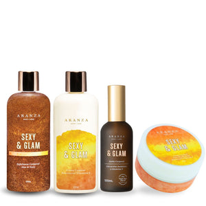Aceite 100 ml+ exfoliante 230 ml + mantequilla corporal 160 gr. + loción.corporal 230 ml aroma mango maracuyá.