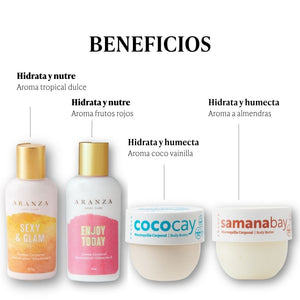 Set 4 cremas corporales travel size