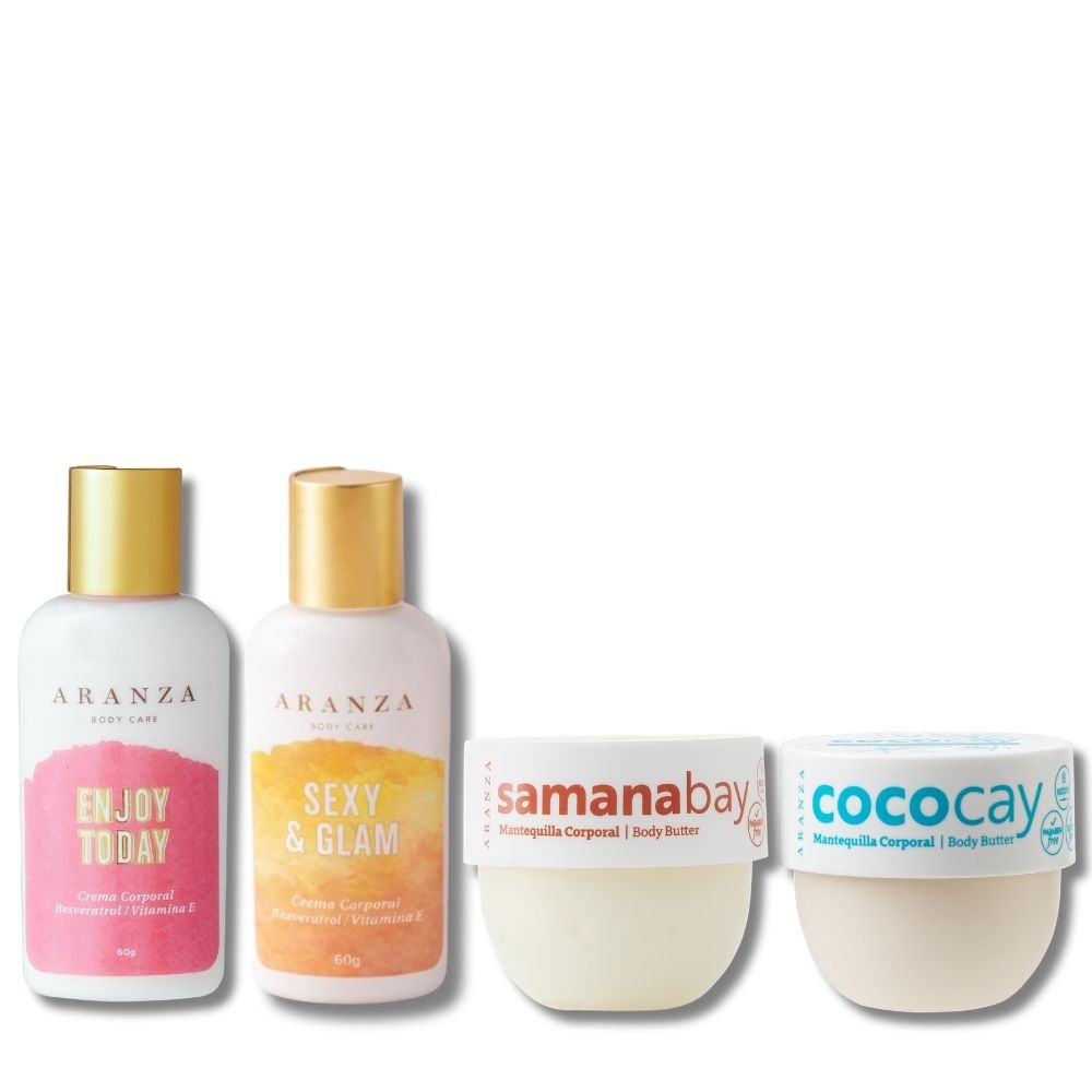 Set 4 cremas corporales travel size