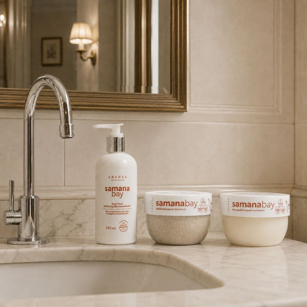 Ritual jabón humectante 240 ml + exfoliante 200 gr + mantequilla 200 gr aroma almendras + luffa de obsequio
