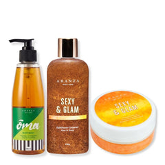 Mantequilla corporal 160 gr + exfoliante 230 ml + gel de baño  230 ml tropical cítrico + neceser gratis