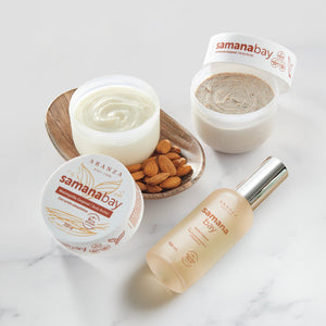 ¡PRE VENTA! Tripack body butter + exfoliante + óleo corporal 100 ml de almendras