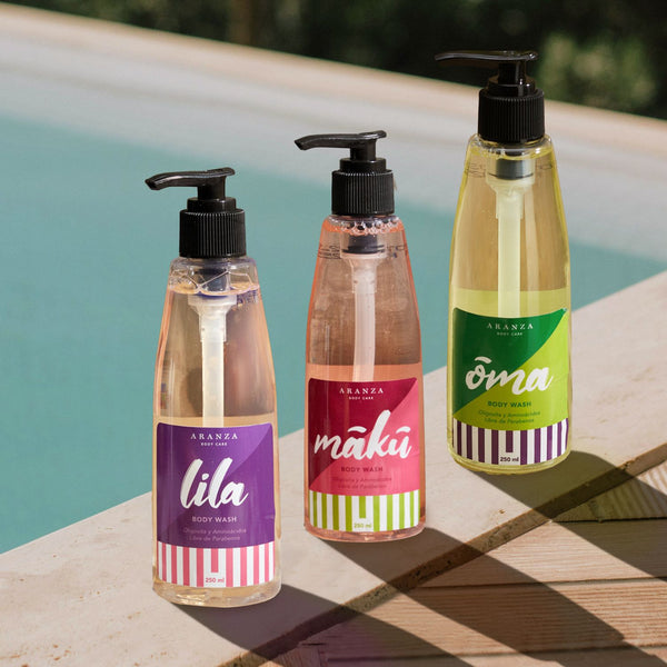 Tripack jabones líquidos hidratantes 230 ml. + luffa de obsequio
