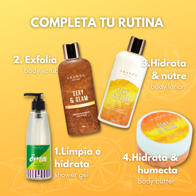 Tripack crema corporal hidratante + body butter + gel de baño aroma cítrico
