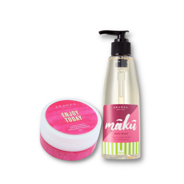 Box gel de baño + body butter aroma frutal dulce